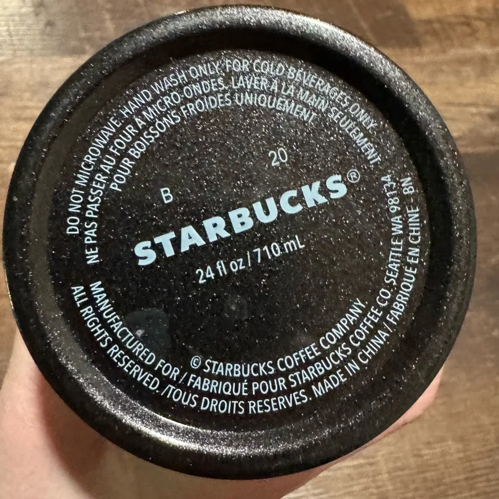 Starbucks Black Silver Metal Ombre Tumbler